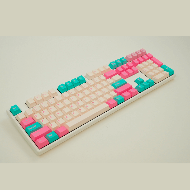 104 Key Abs Double Shot Cubic Keycap Set Miami Surf Tai Hao Stiu